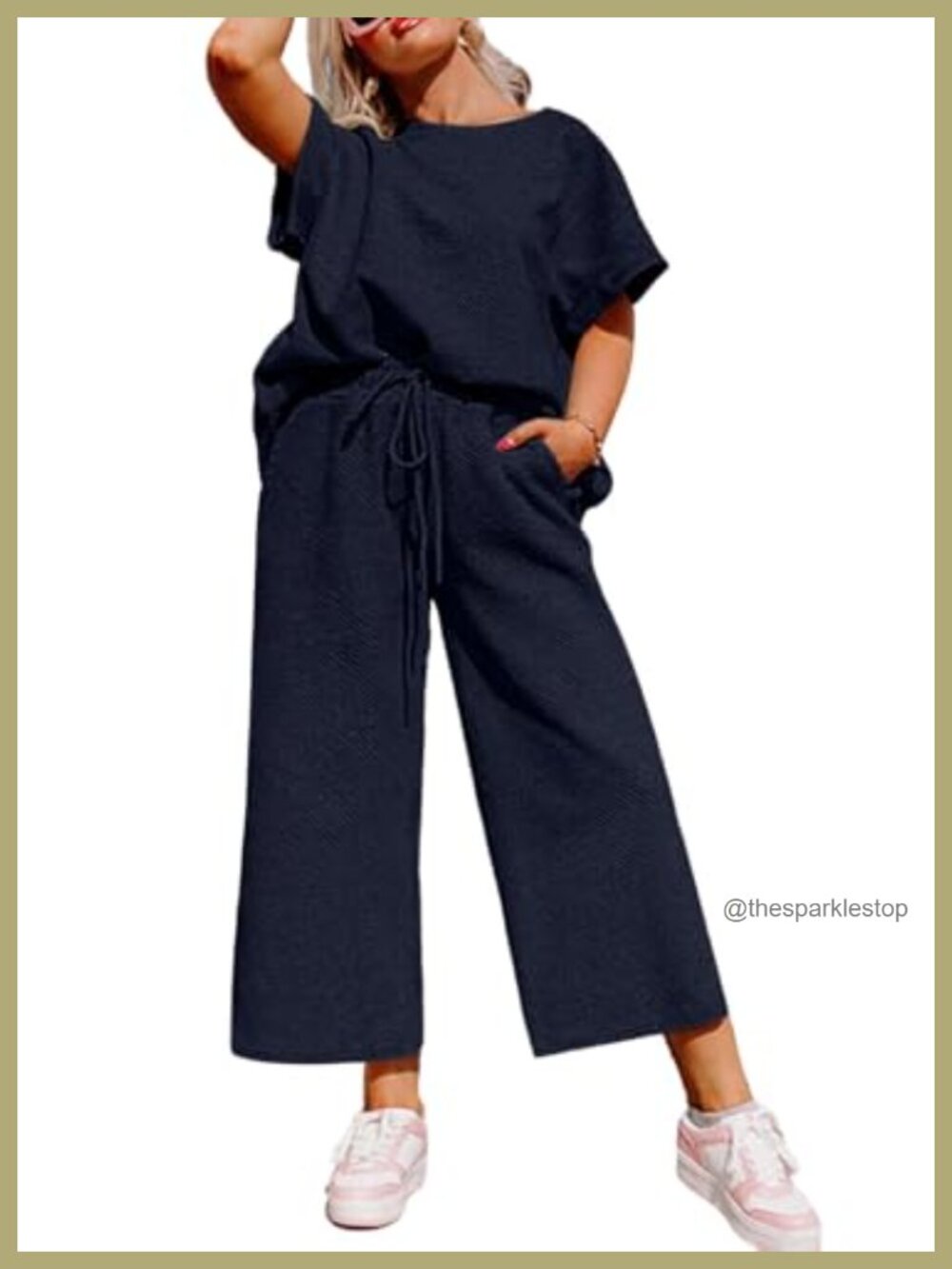 Plus Size 2 Piece Lounge Set Short Sleeve Top Wide Leg Pants Tracksuit